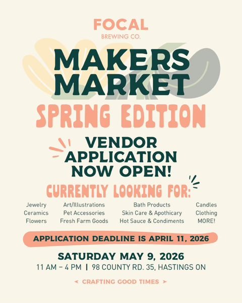 Focal Brewing Co Makers Market Spring Edition Flyer