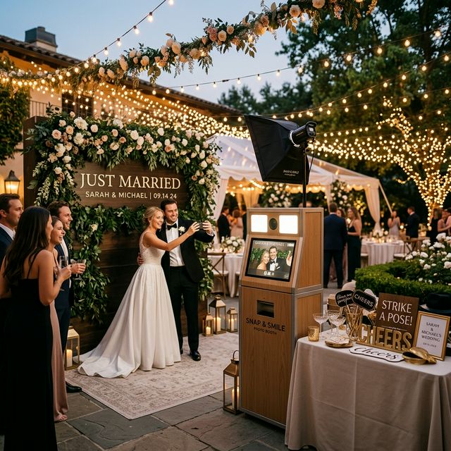 Event Guys open-air photo booth at a luxury wedding